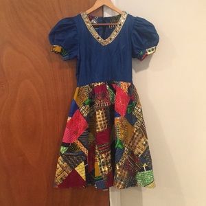 Beautiful hand designed Africa print dress .